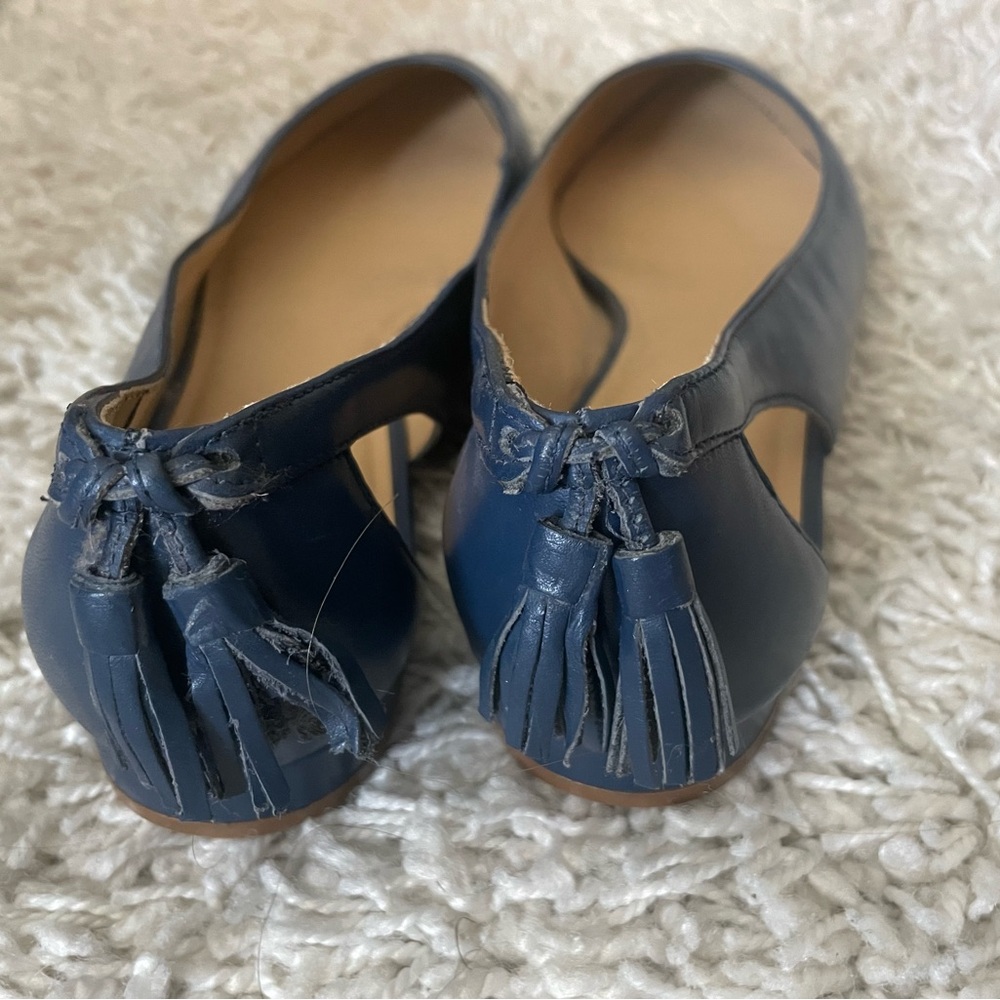 Blue Talbots Ballet Flats With Tassels
